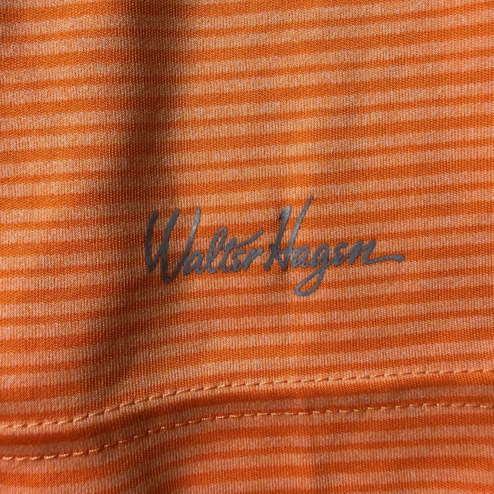 Walter Hagen Essentials Men’s Orange Striped Golf Polo Shirt - Size XXL - Picture 5 of 7